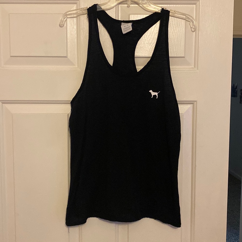 PINK black razorback tank top XS
